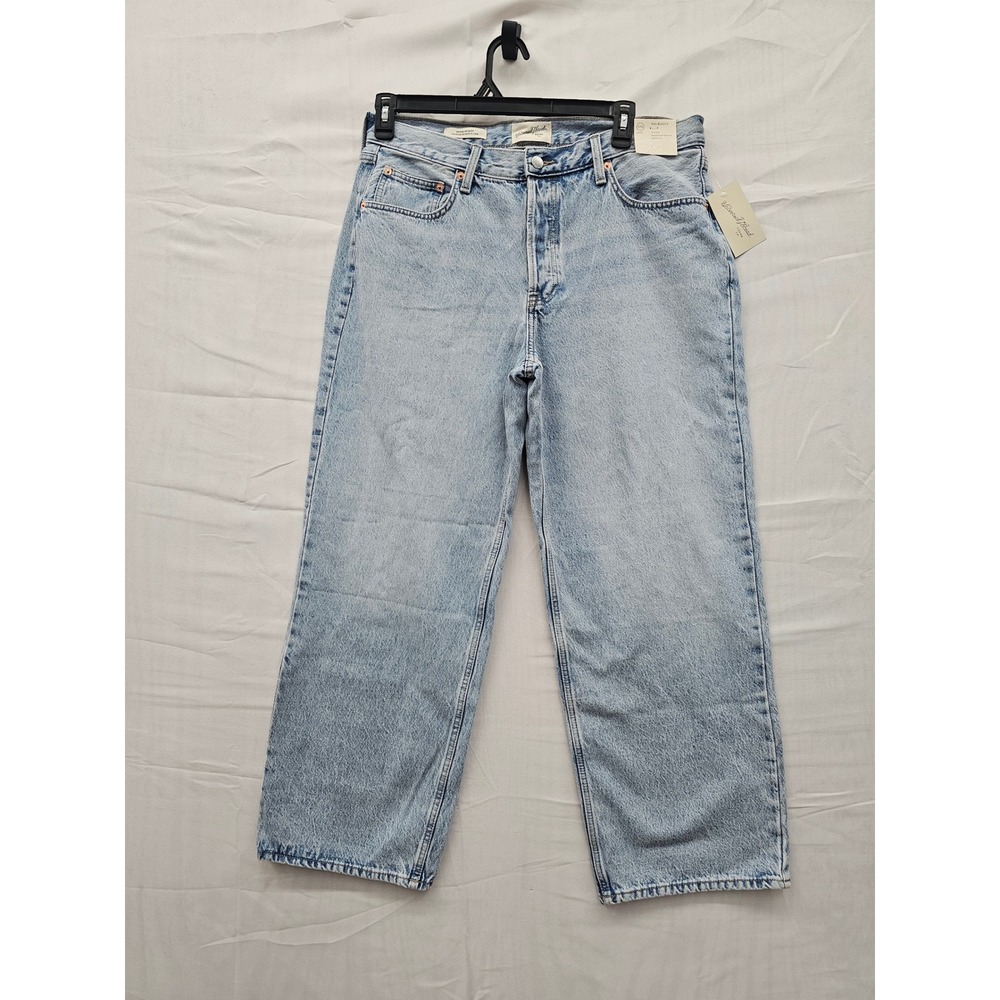 Universal Thread Womens 90s Baggy Mid Rise Jeans Light Wash Blue 12 Short NWT